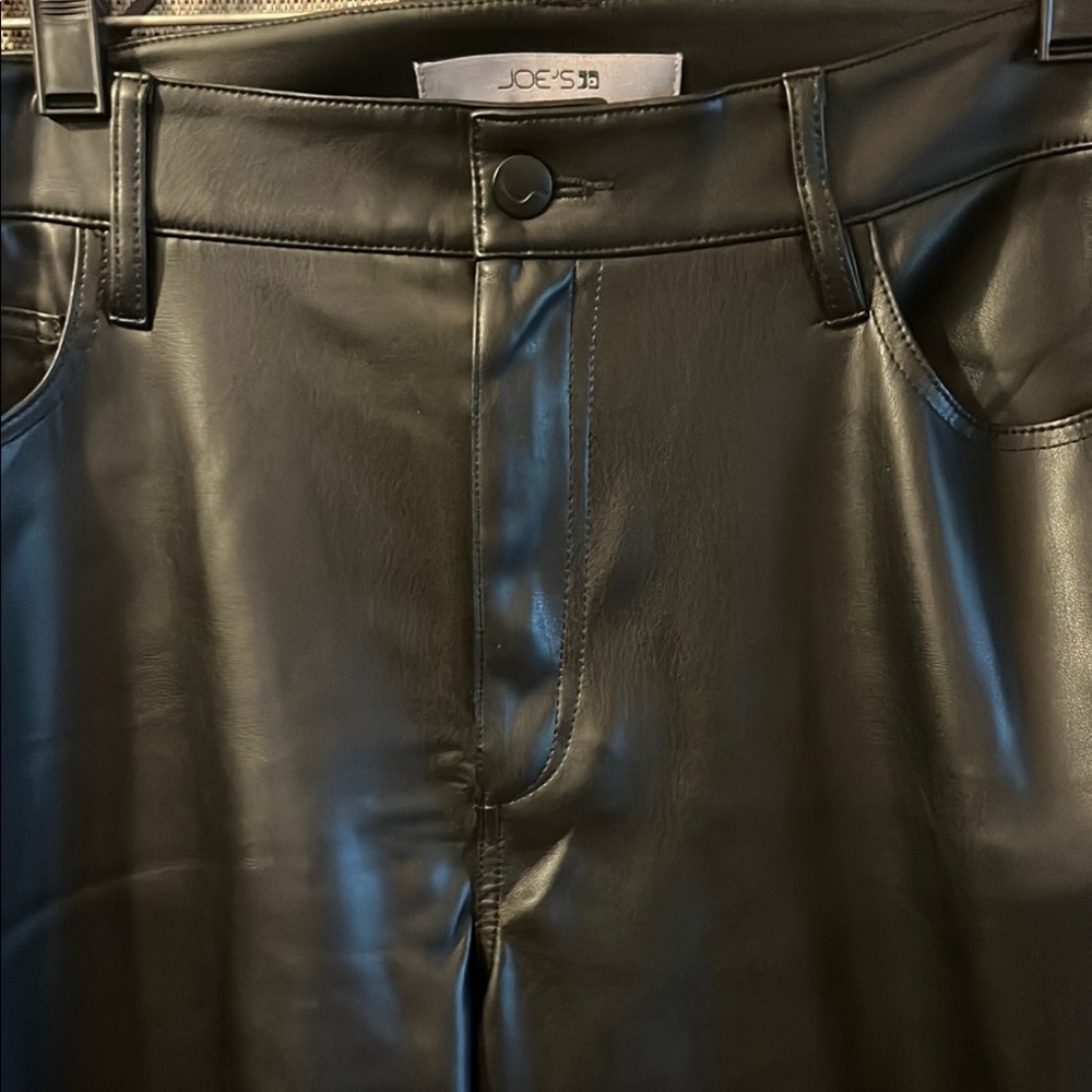 Joe's Jeans Faux Leather High Rise Boot Cut Black Trousers Women’s Sz 31
